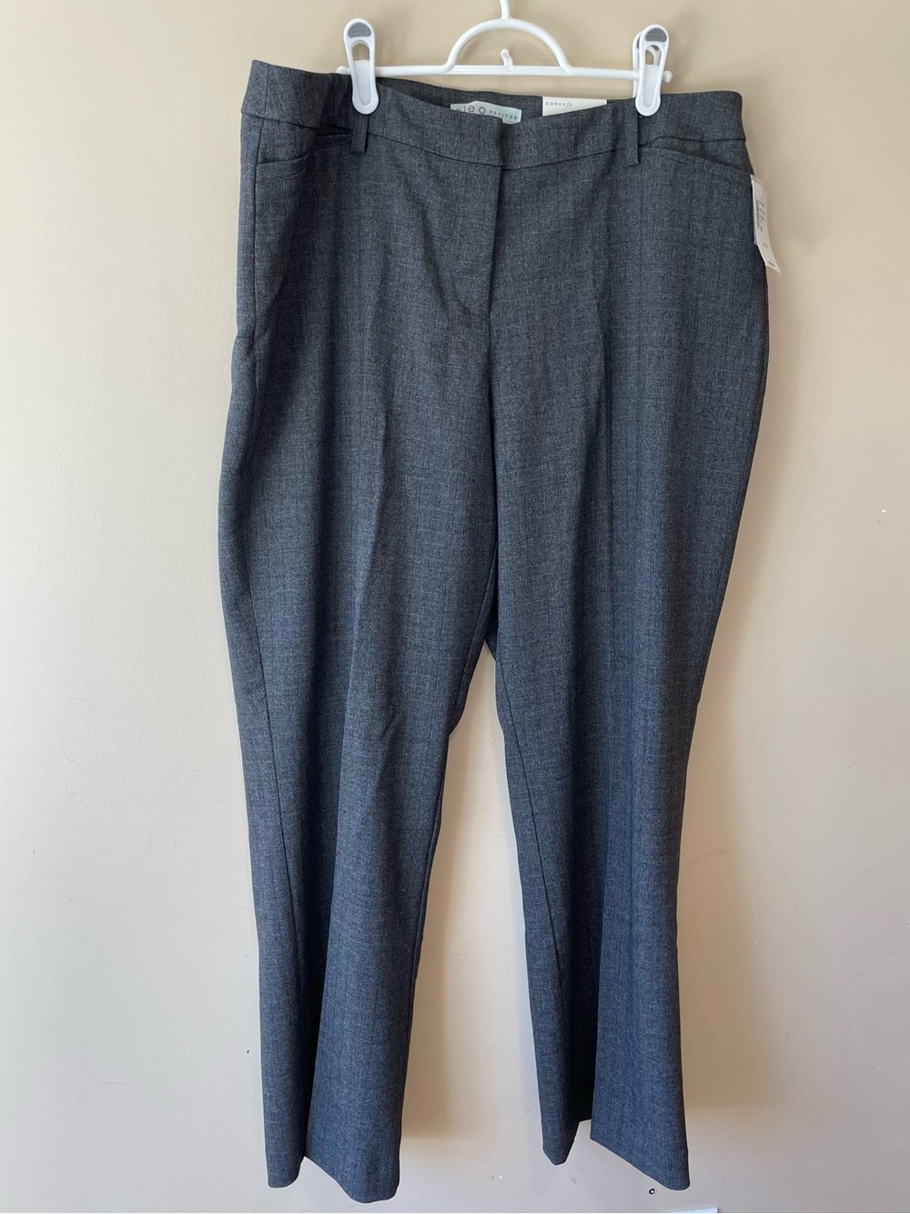 Fit for Curvy Gray Herringbone Pants